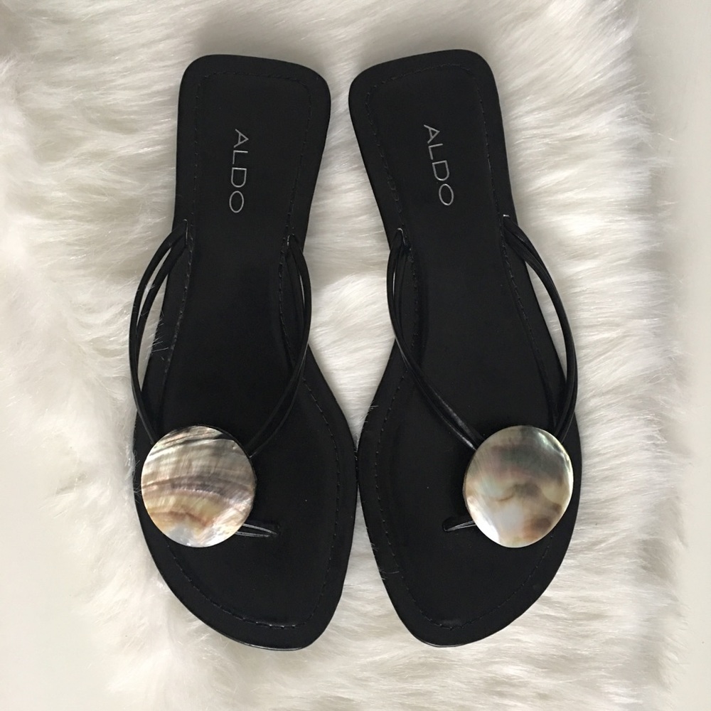 Aldo Abalone Shell Sandals Size 39